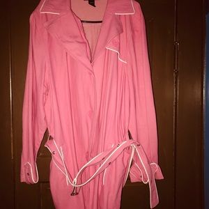 Pink trench coat